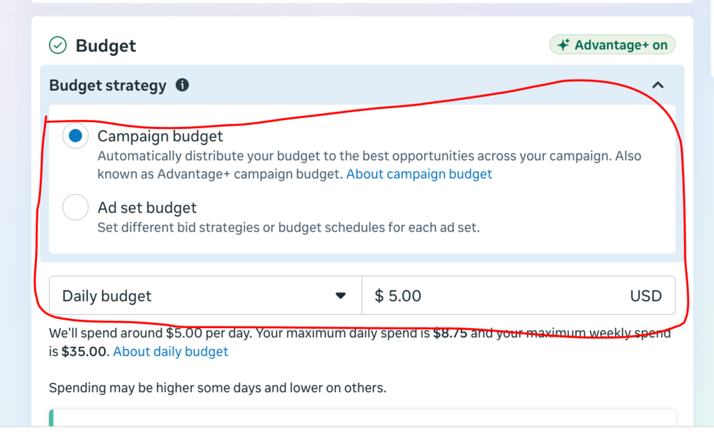 Media Buying Meta Ads : Comment J'ai Investi 2000$ pour un Client (Étude de Cas) Tableau de bord media buying Meta Ads montrant un budget publicitaire de 2000 dollars investi pour un client cosmétique