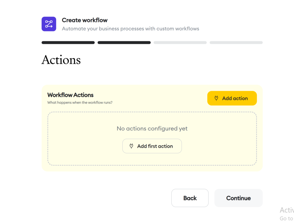 Workflow Chariow : tableau de bord d'automatisation avec les workflows vente réussie, vente échouée et vente abandonnée