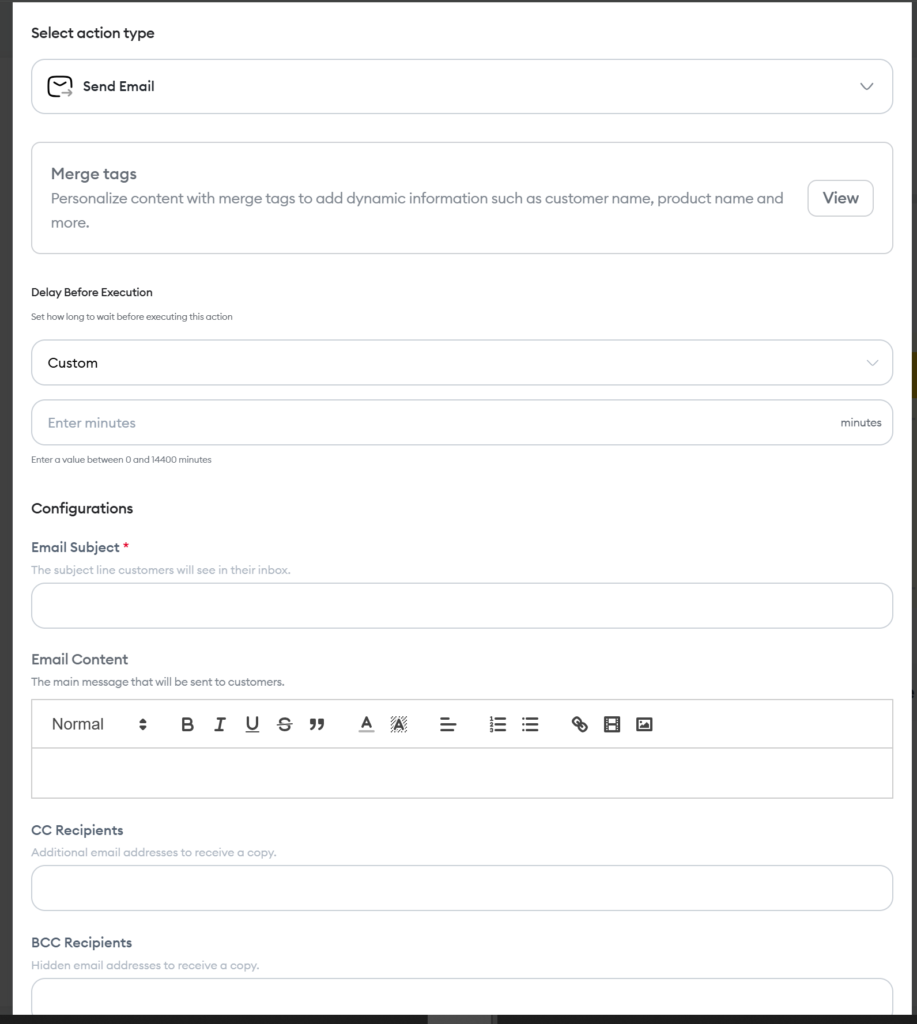 Workflow Chariow : tableau de bord d'automatisation avec les workflows vente réussie, vente échouée et vente abandonnée